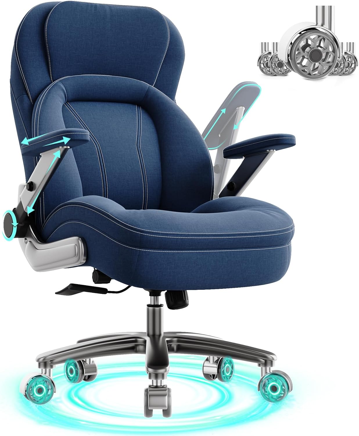 Big and Tall Office Chair with Adjustable Lumbar Support & 5D Arms