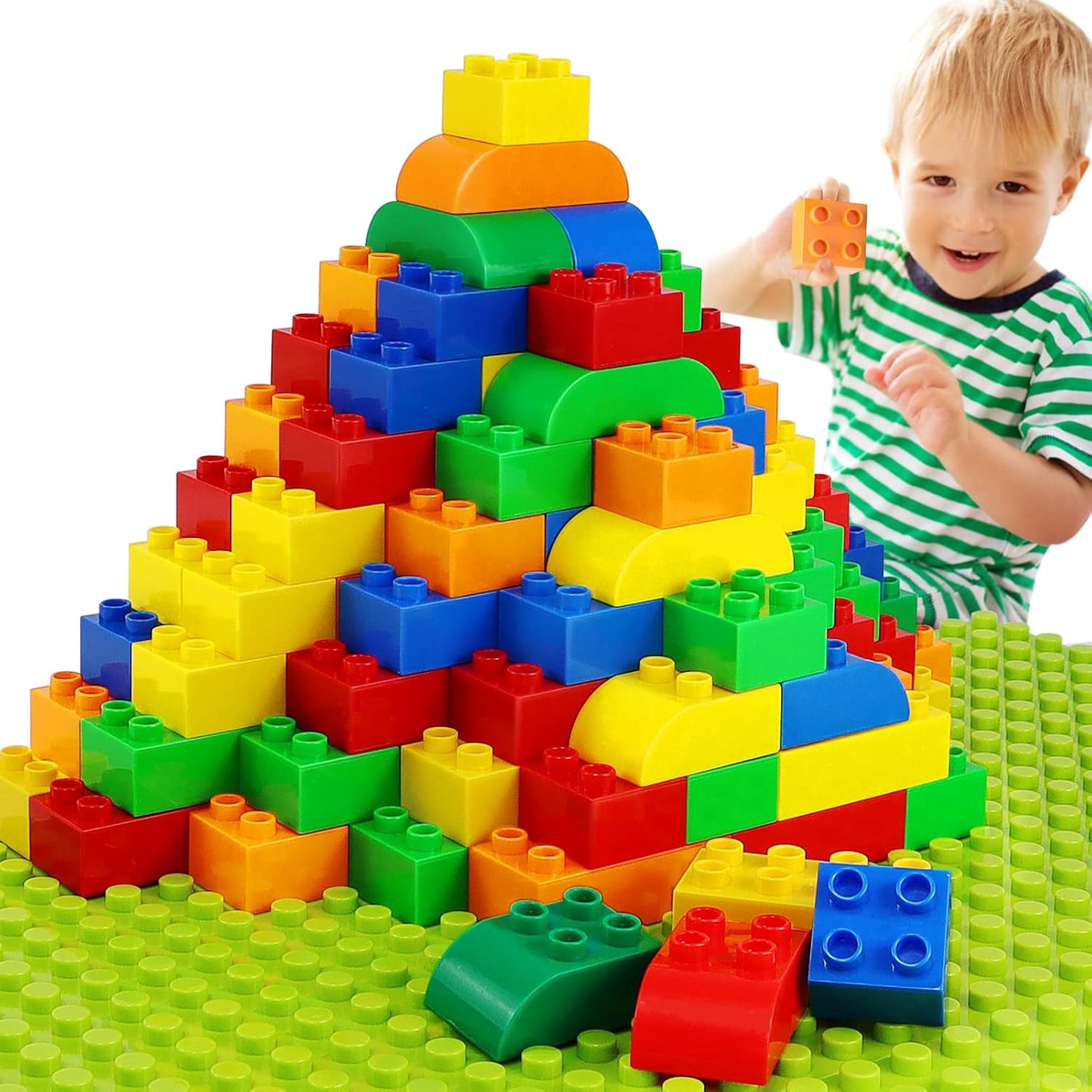 Building Blocks for Toddlers 2-5 with Baseplate and 150 Pieces