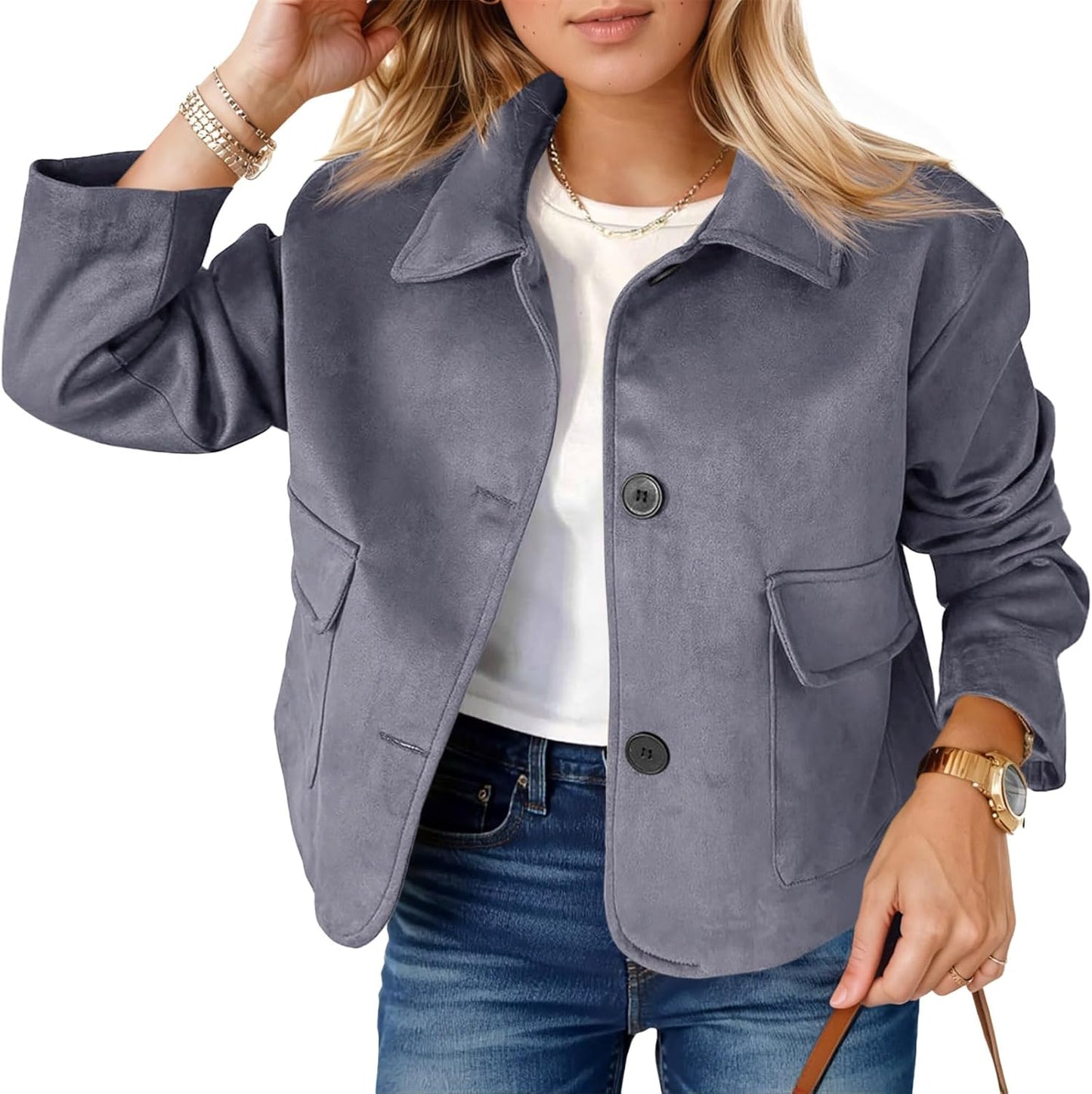 Stylish Womens Faux Suede Leather Jackets for Casual Wear