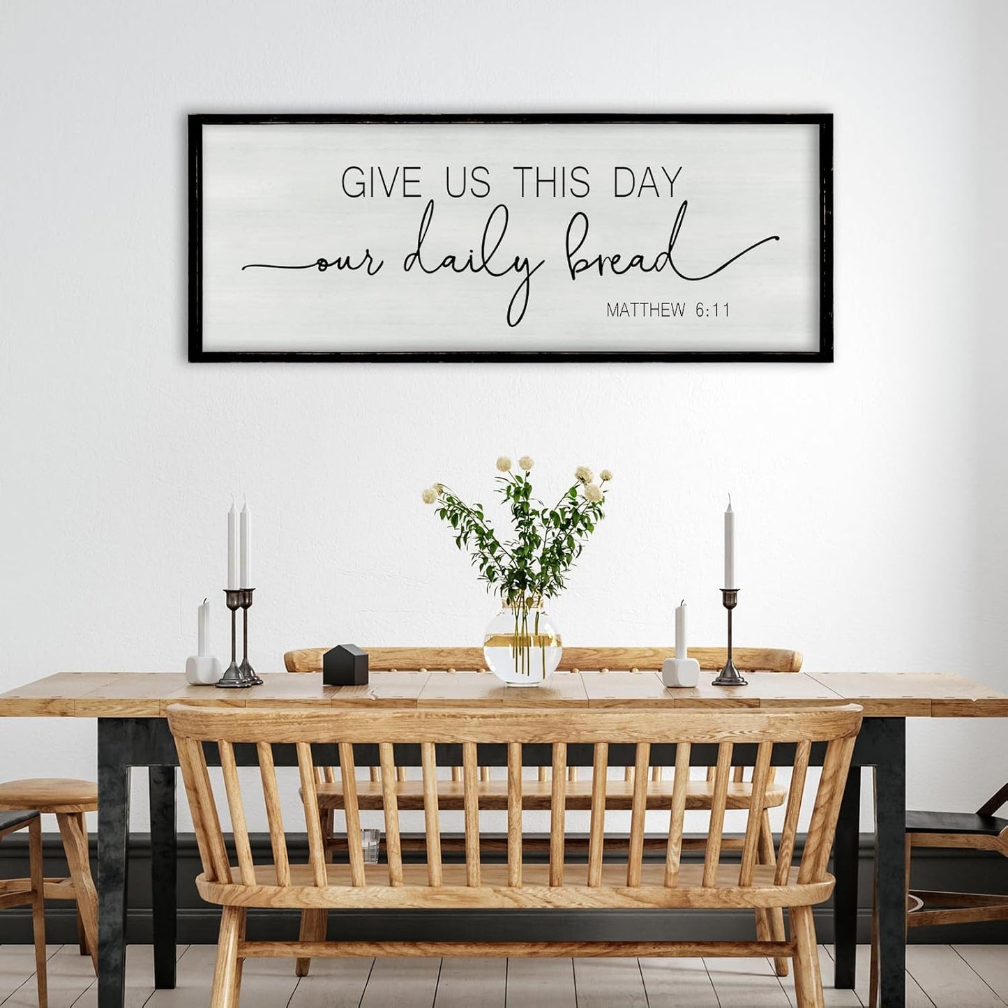 Give Us This Day Our Daily Bread Sign for Rustic Decor