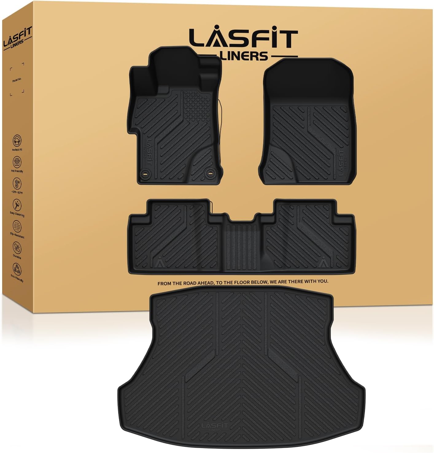 LASFIT Floor Mats & Trunk Mat for Honda Civic Sedan 2012-2015