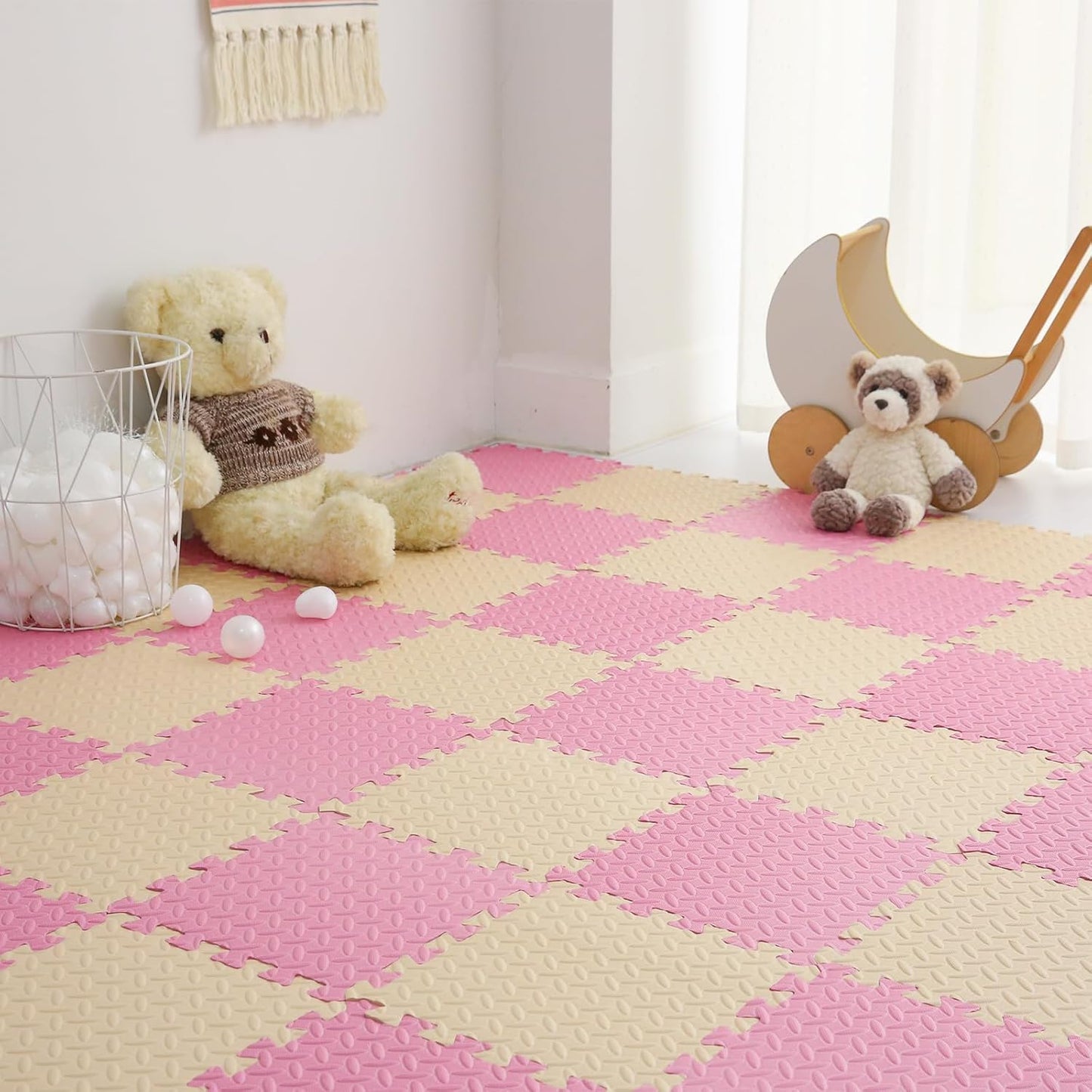 16 Tiles Interlocking Floor Mats for Kids - EVA Foam Play Mat