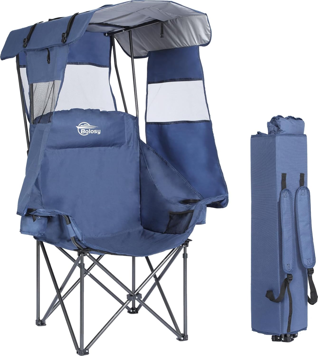 Camping Chair with Canopy Shade for Beach and Outdoor Fun