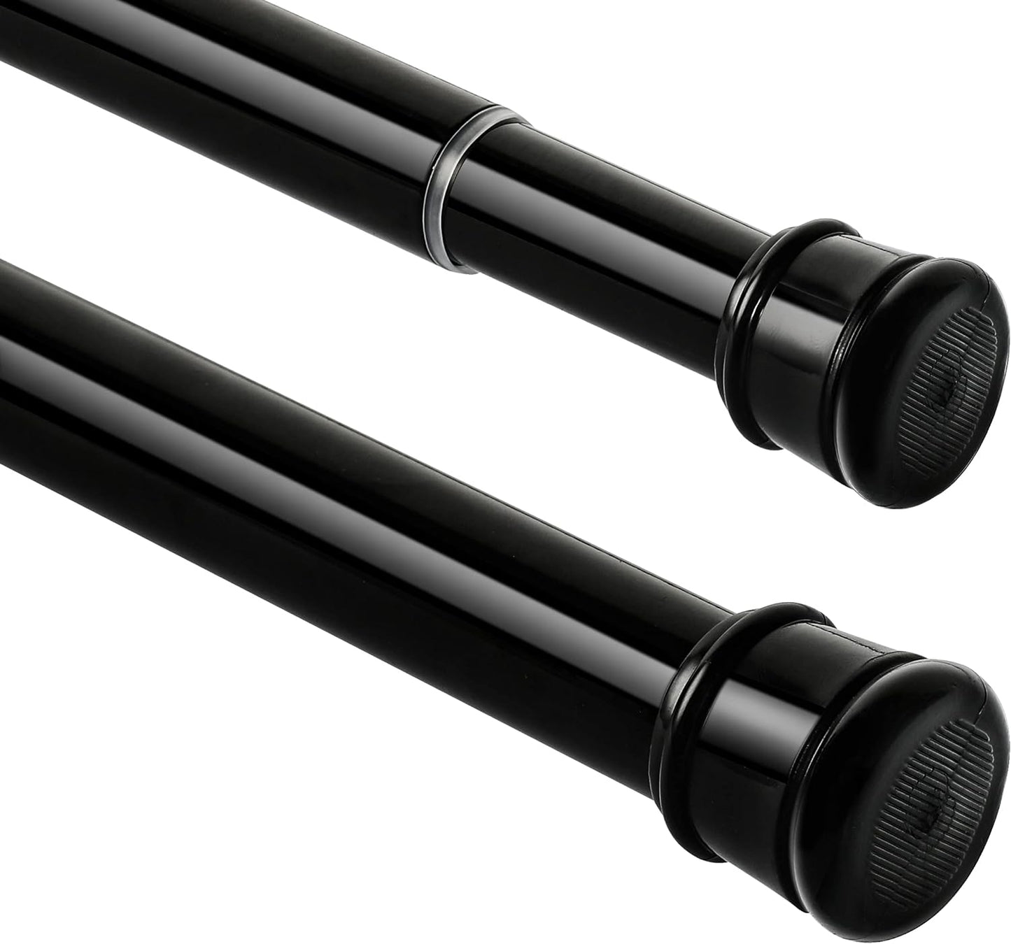 Adjustable No-Drill Shower Rods - Rustproof Black Finish