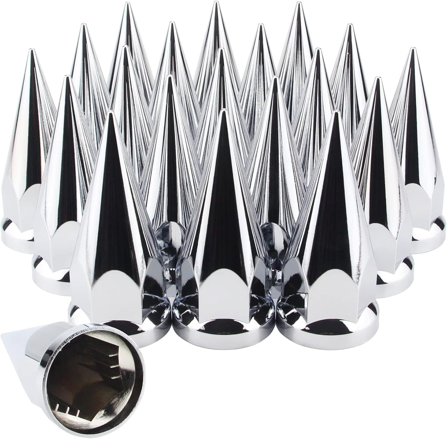 33mm x 4 3/4 Chrome Spike Lug Nut Covers for Trucks