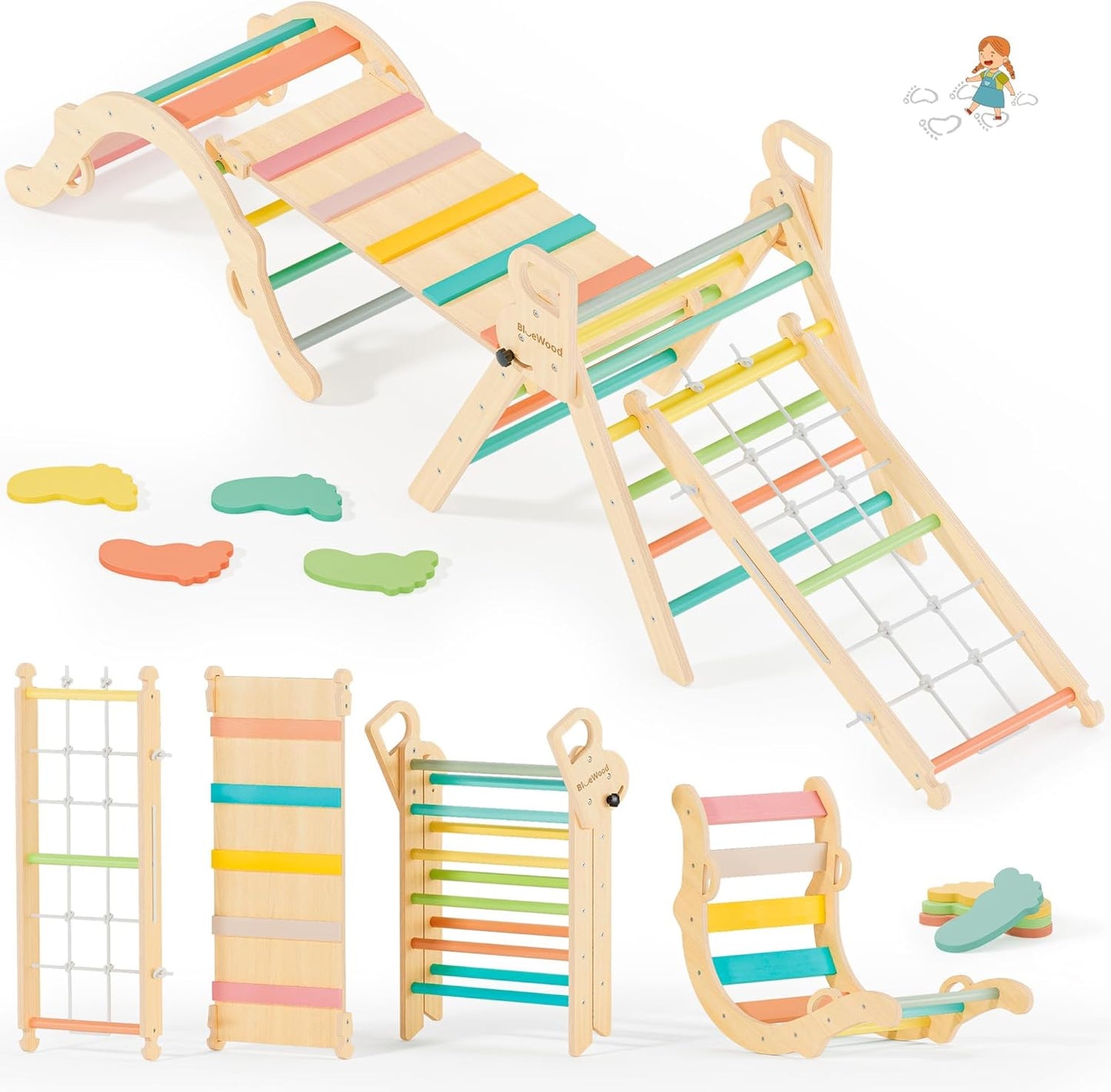 10-in-1 Pikler Triangle Set for Toddlers - Indoor Climbing Fun