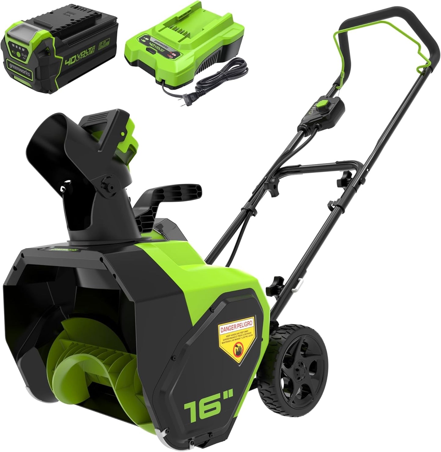 Greenworks 40V Cordless Snow Blower with Battery and Charger