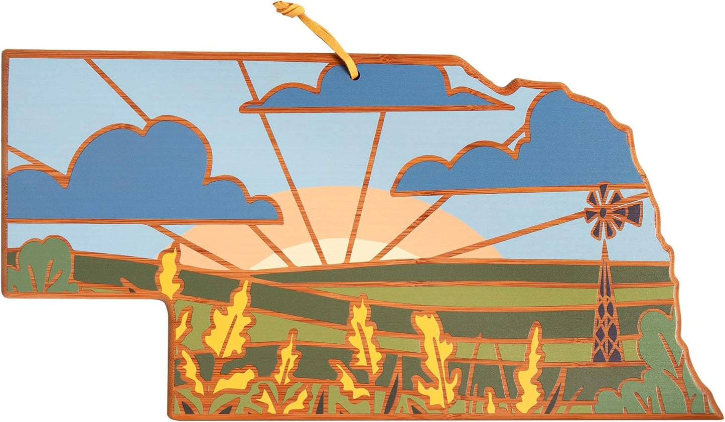 Totally Bamboo Nebraska State Shaped Cutting Board for Charcuterie