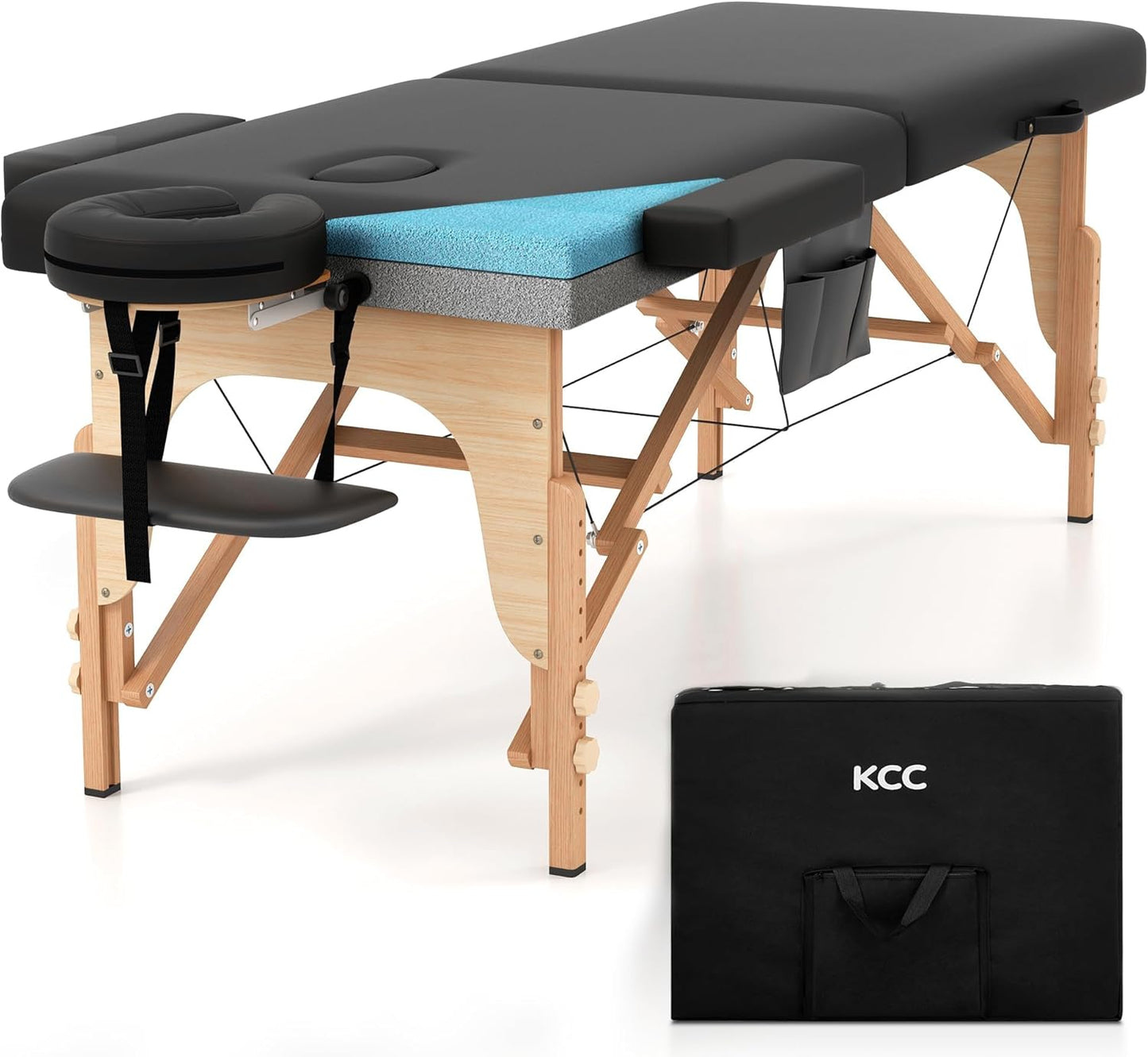 KCC Memory Foam Massage Table - Premium Portable Spa Bed