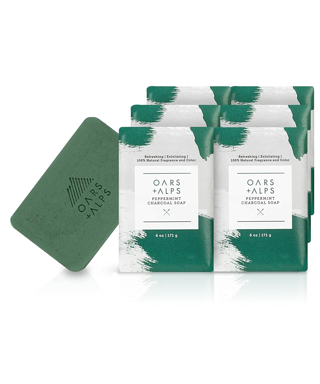 Oars + Alps Peppermint Charcoal Exfoliating Bar Soap for Men