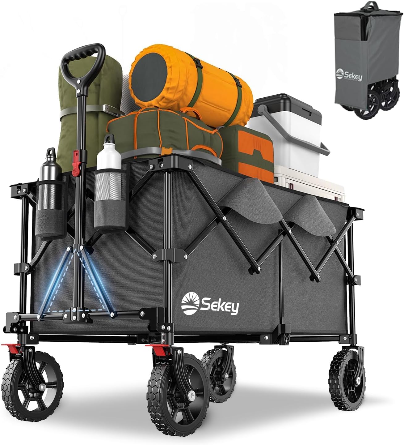 Sekey Collapsible Foldable Wagon with Heavy Duty Capacity