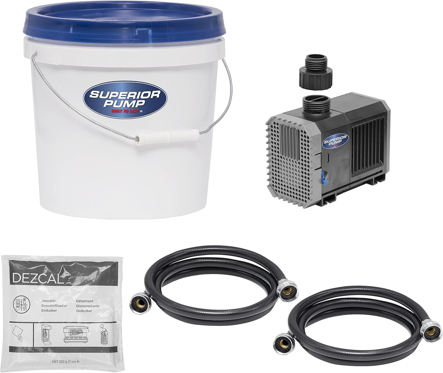 Tankless Water Heater Pump Kit with Non-Toxic Descaler Solution
