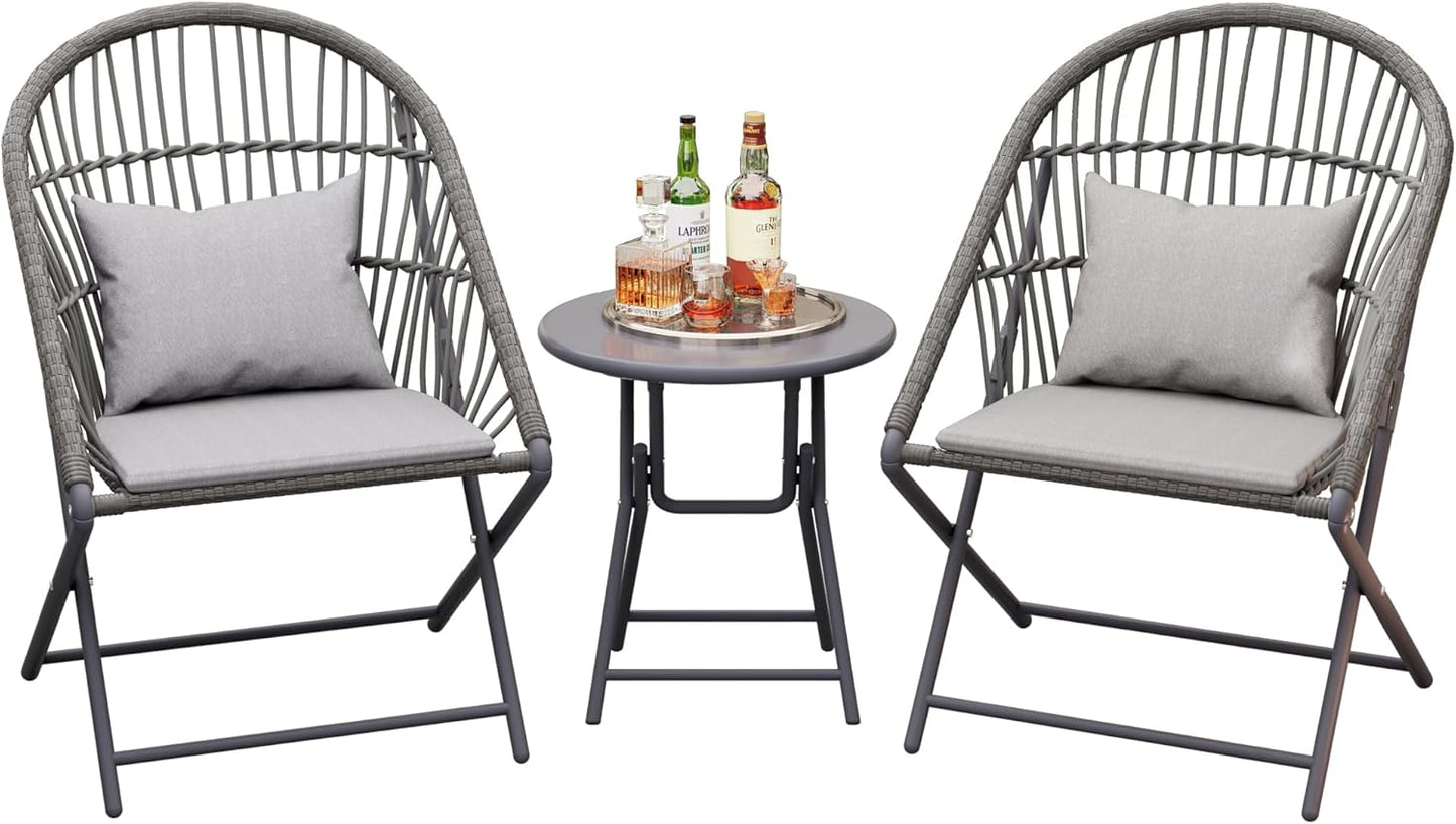 Foldable 3-Piece Patio Bistro Set for Stylish Outdoor Spaces