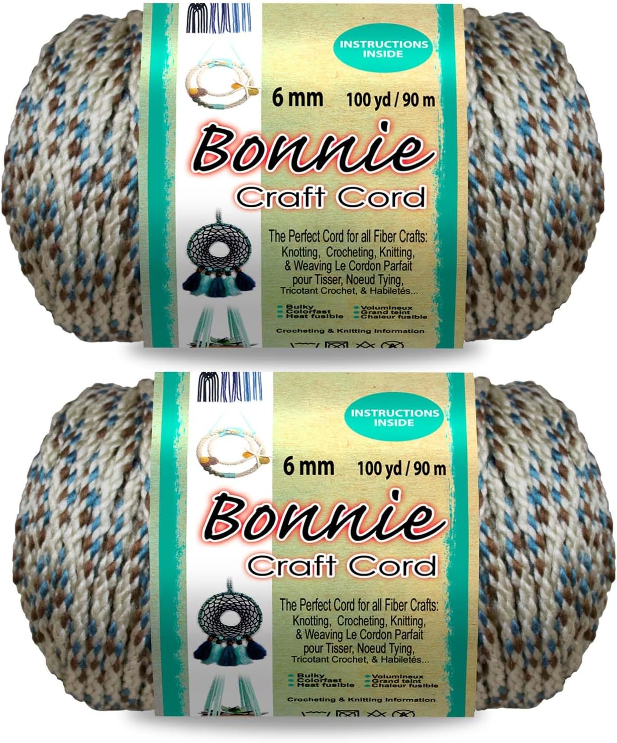 Pepperell Bonnie Braid Macrame Cord for DIY Crafts & More