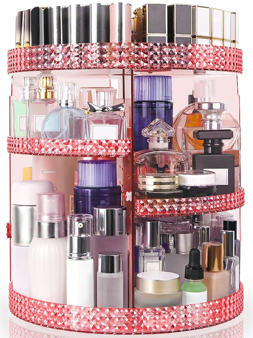 360 Degree Rotating Makeup Organizer for Easy Cosmetic Storage