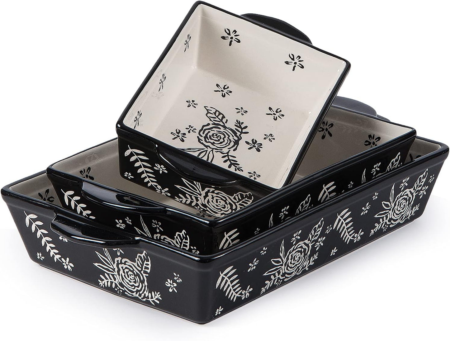 Wisenvoy Casserole Dishes for Oven Baking - Durable Ceramic Set