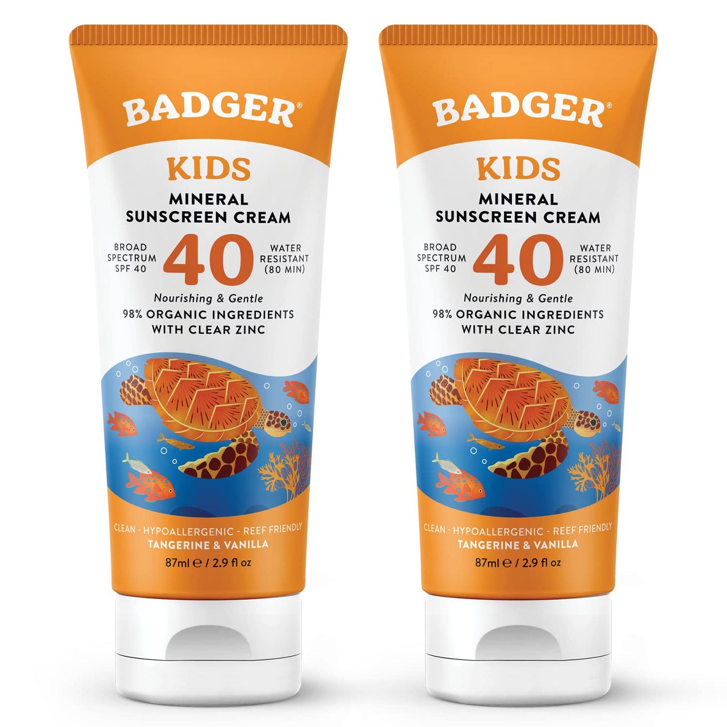 Badger Kids Mineral Sunscreen Cream SPF 40 for Safe Sun Care