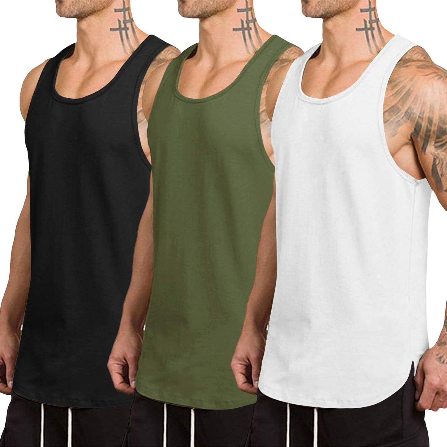 COOFANDY Men's Quick Dry Workout Tank Top 3 Pack for Fitness