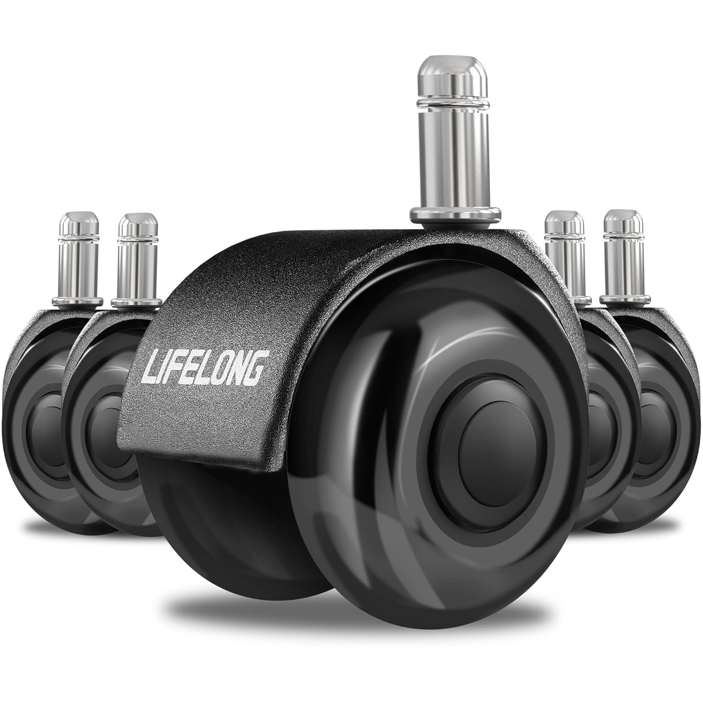 Heavy Duty 2 Inch Chair Casters for Hardwood Floors and Carpet
