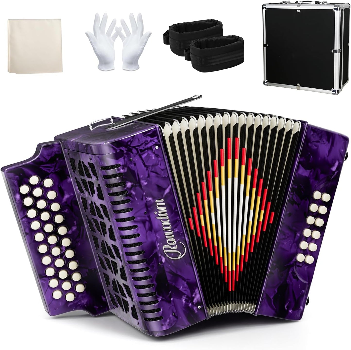 Professional Diatonic Accordion - 31 Keys & 12 Bass Portable