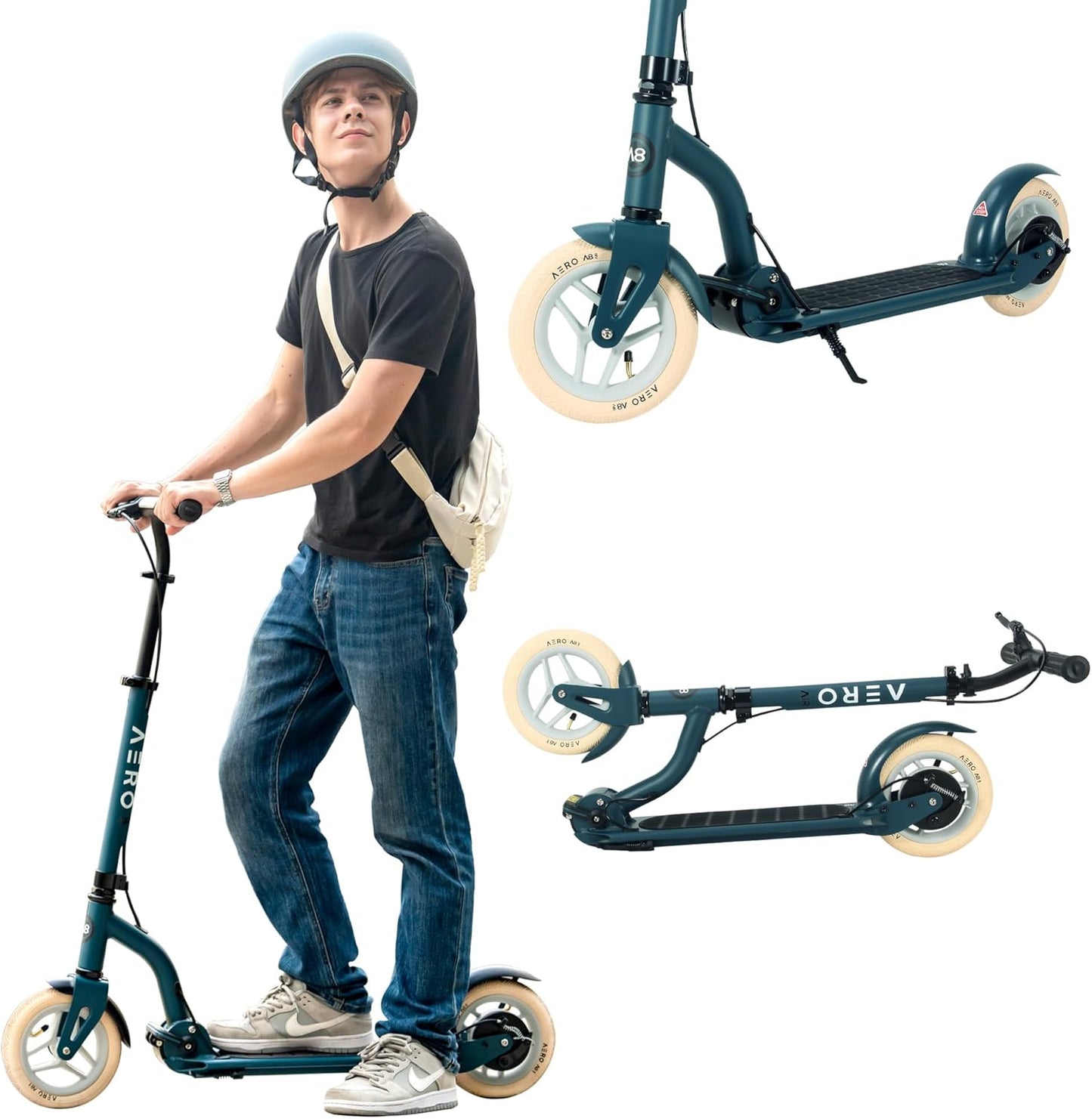 Aero Big Wheels Kick Scooter for Kids, Teens & Adults - Light Up