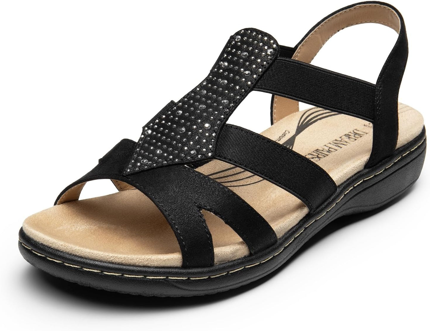 DREAM PAIRS Women's Comfortable Arch Support Dressy Flat Sandals