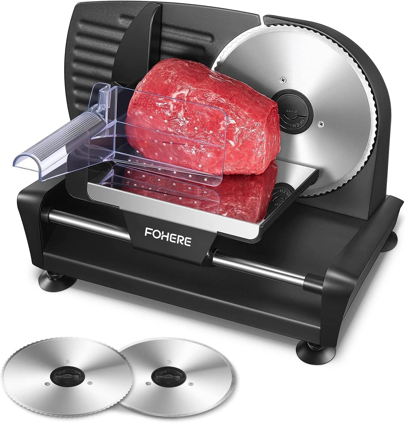 FOHERE Electric Meat Slicer for Home with Precision Thickness Control