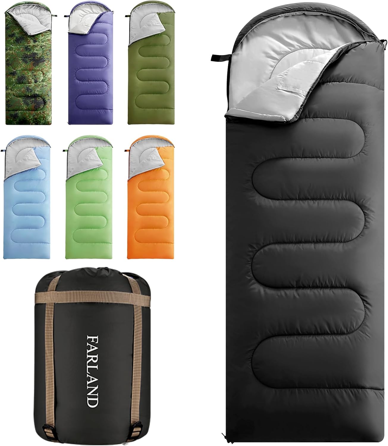 FARLAND Sleeping Bags 30F for Adults and Kids - Lightweight Comfort