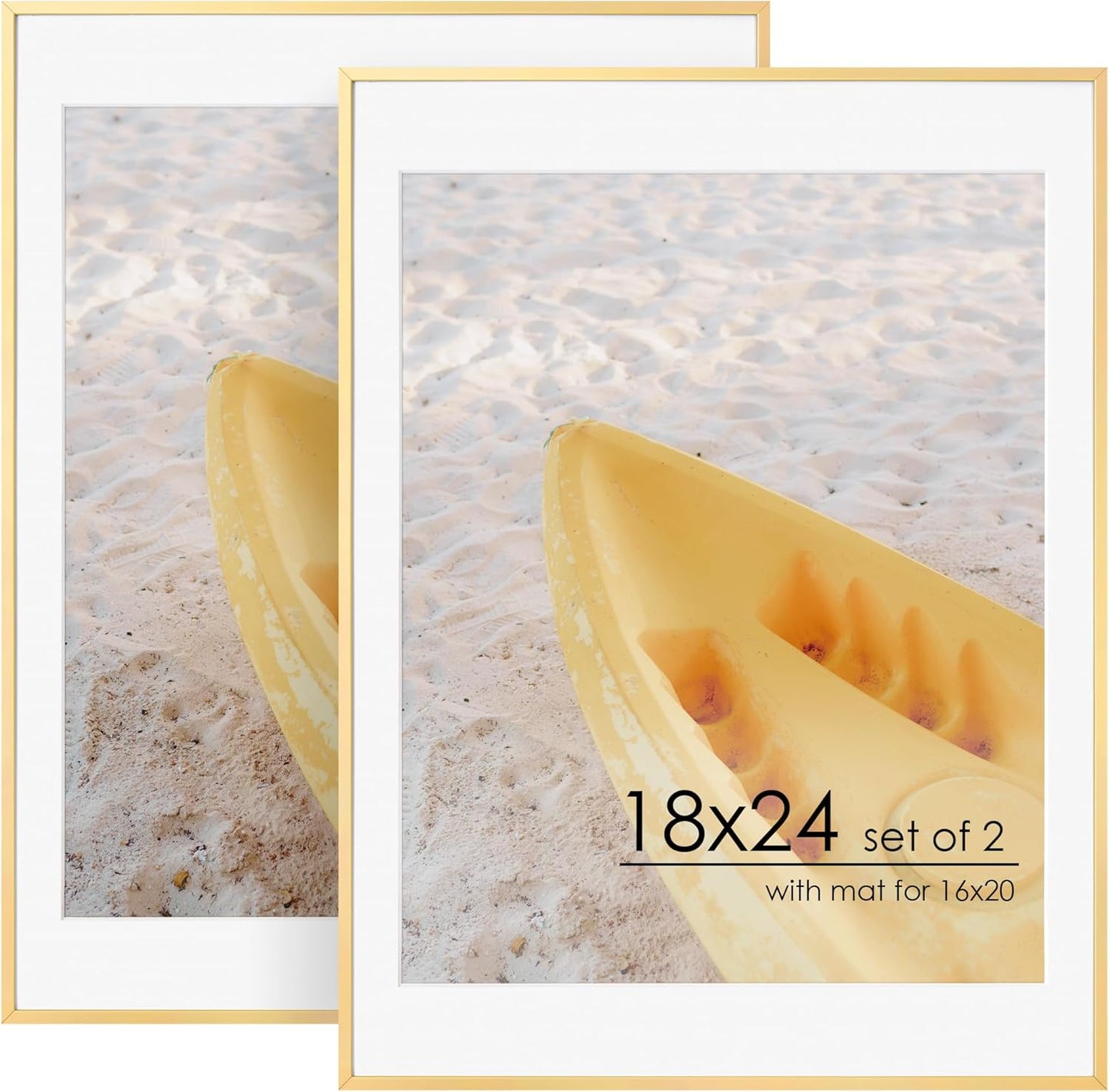 18x24 Metal Picture Frame Set of 2 for Home Decor in Gold