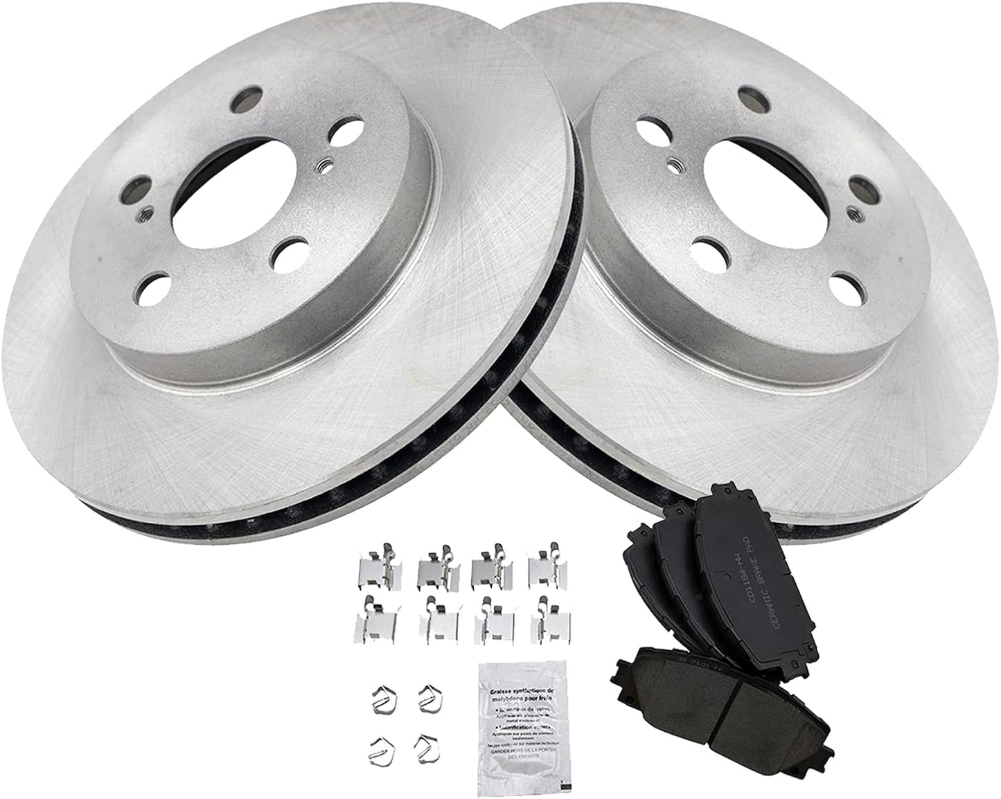 TRQ Front Brake Pad & Rotor Kit for Toyota Corolla & Prius