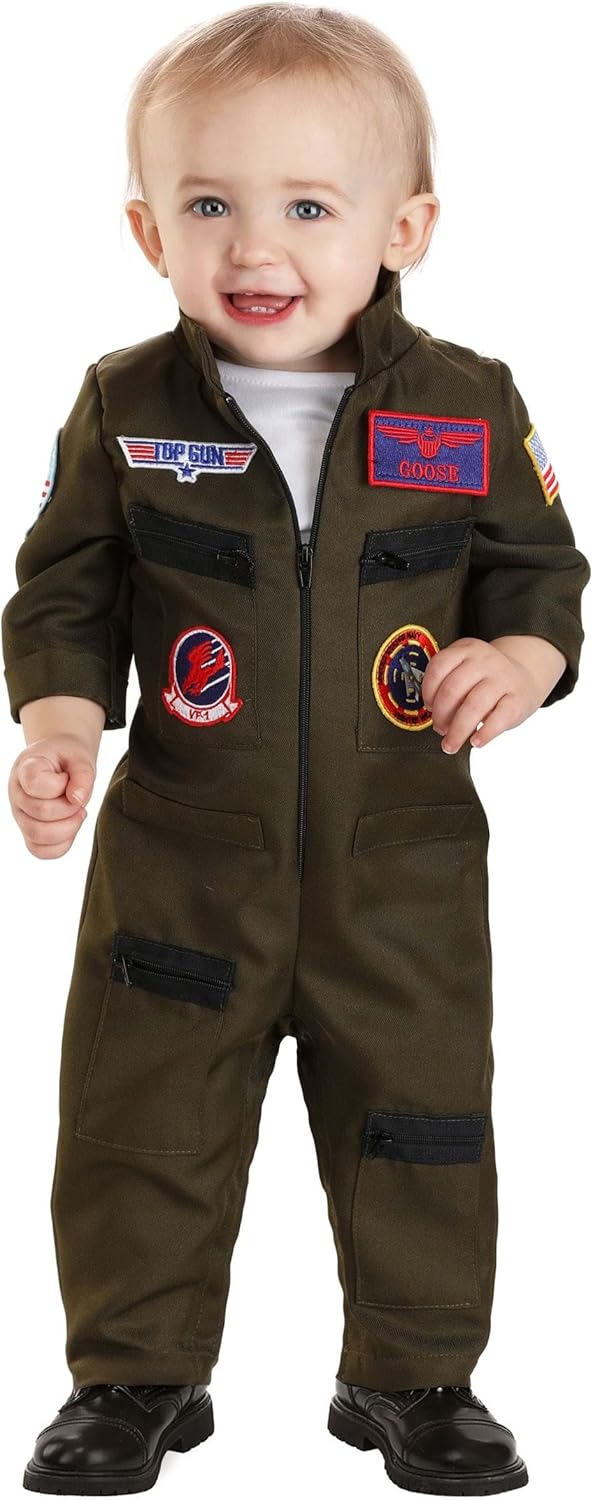 Infant Top Gun Flight Suit Costume for Little Aviators