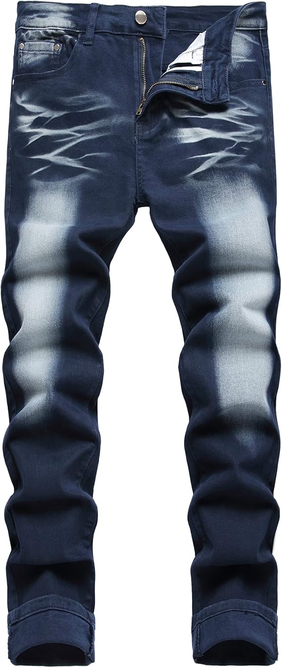 JUNBAOSS Men's Slim Fit Jeans Stretch Ripped Skinny Fashion Pants