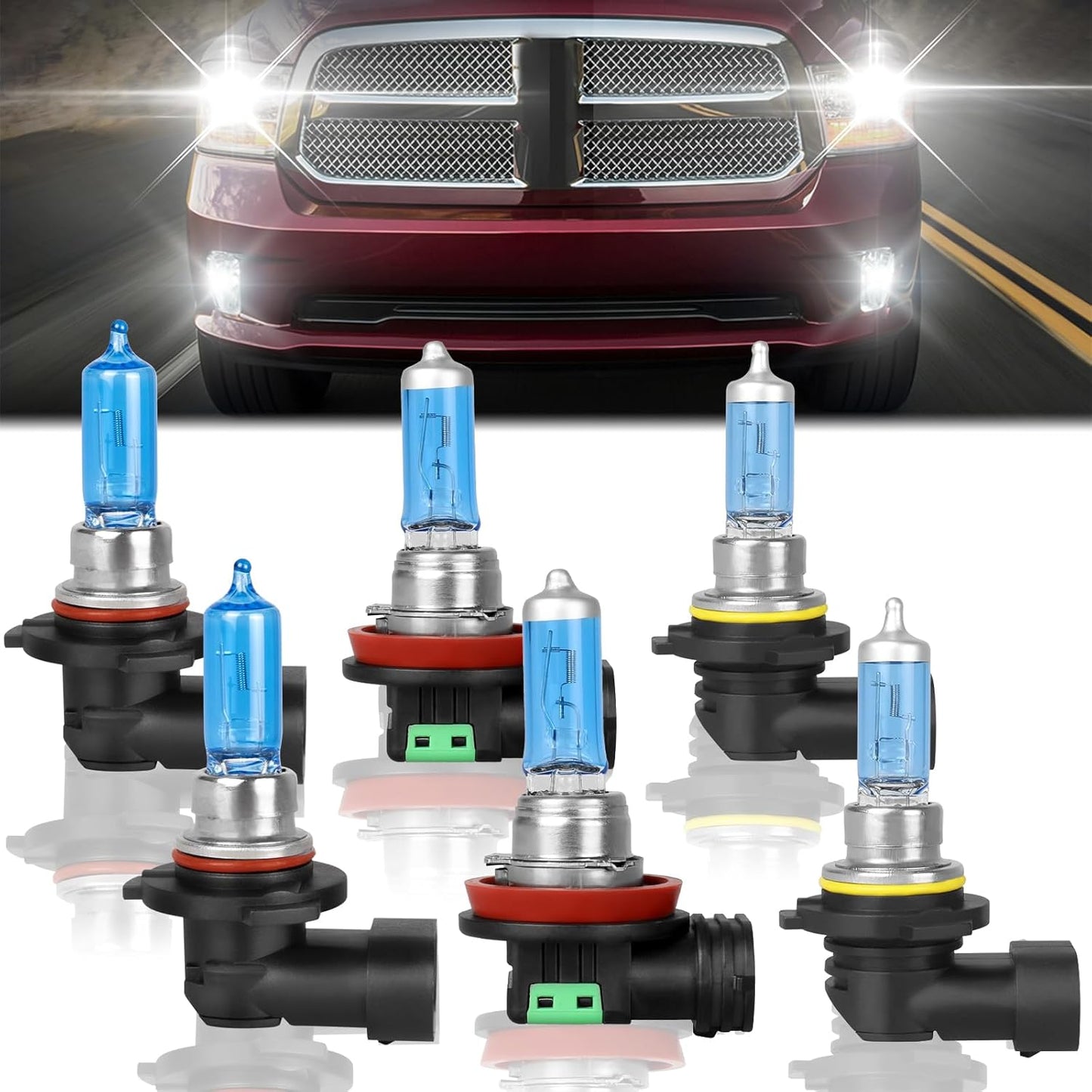 High Performance Halogen Headlight Bulbs for Dodge Ram 2009-2018