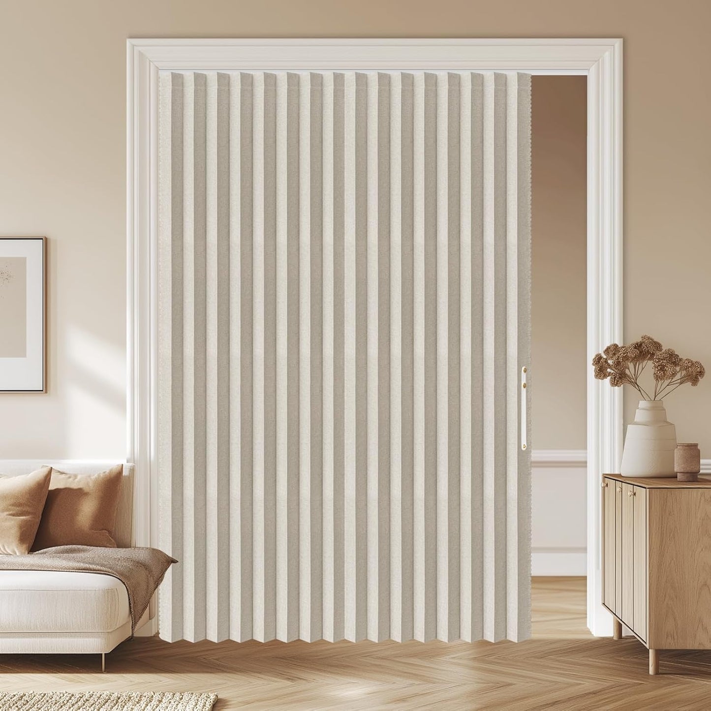 AJAZZ 100% Blackout Accordion Door Curtains for Home Use