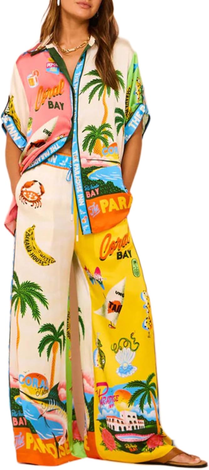 Women's Pajama Set Printed Lounge 2 Piece Soft Sleepwear