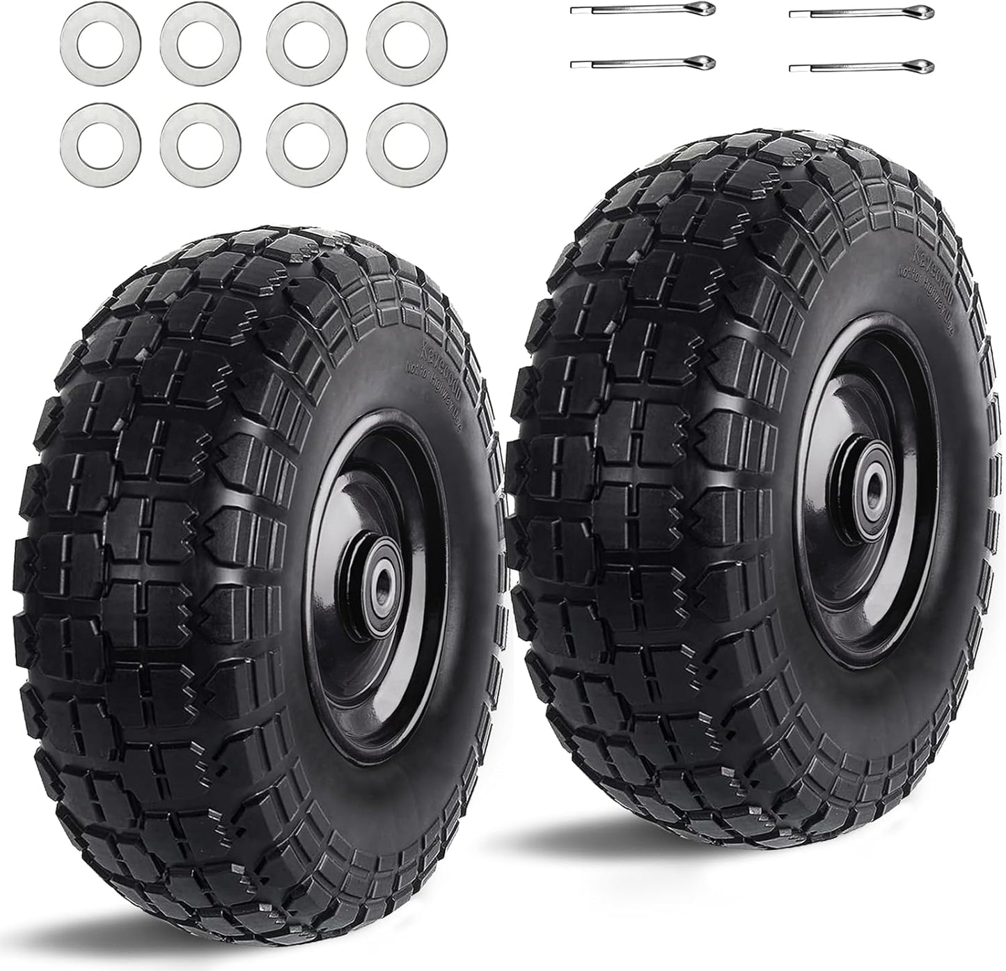 12 Inch Flat Free Tires for Hand Trucks and Garden Carts