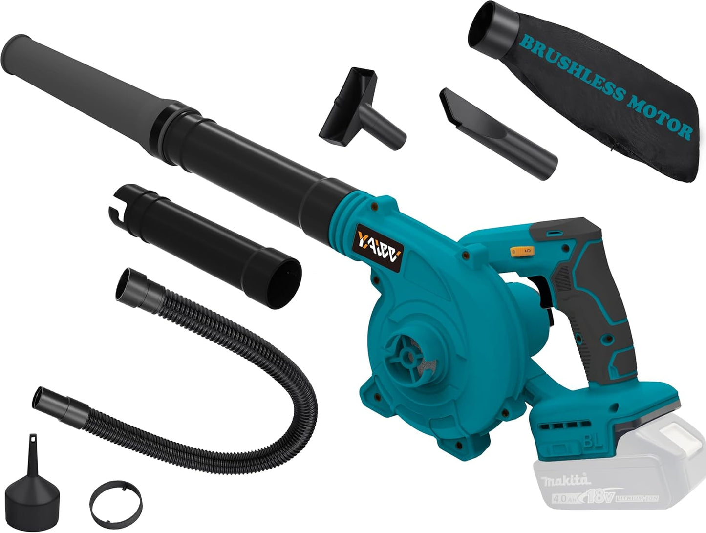 Cordless Leaf Blower with Brushless Motor for Makita 18V Battery
