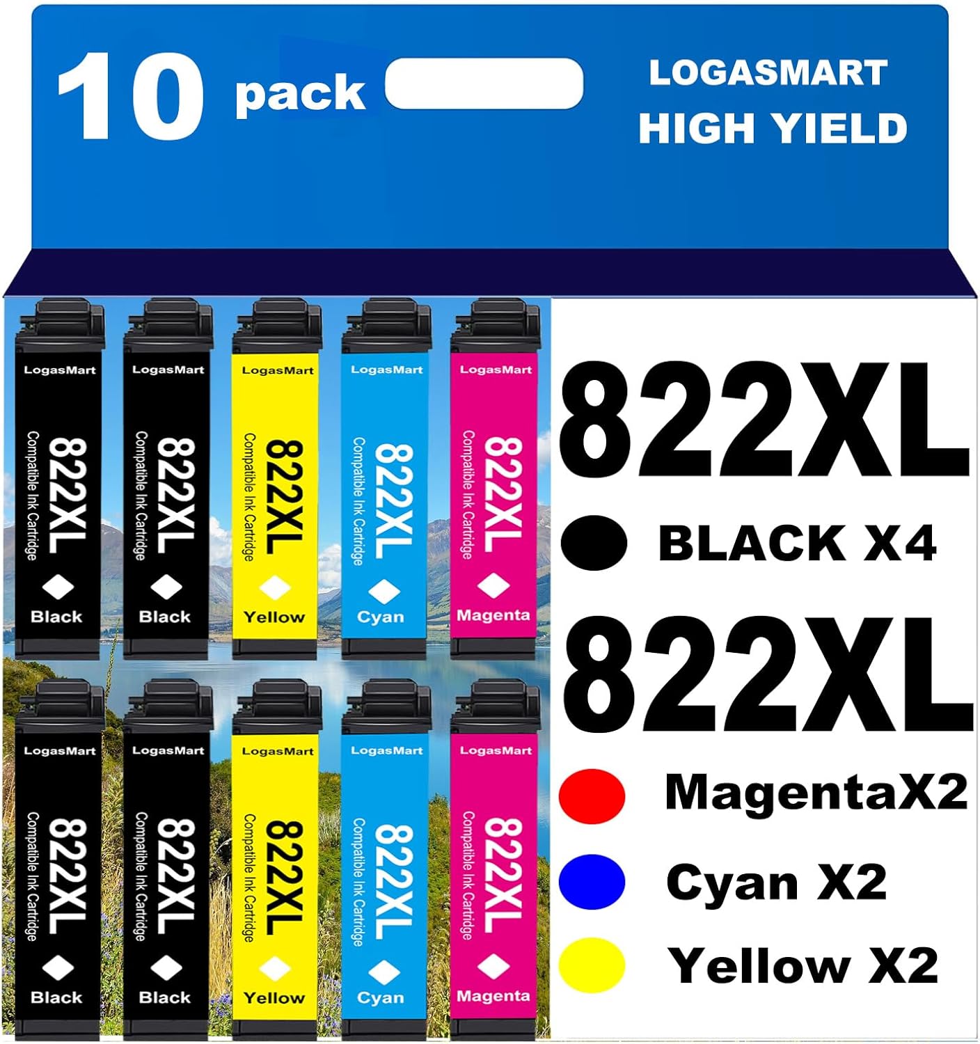 822XL Remanufactured Ink Cartridges for Epson by LOGASMART