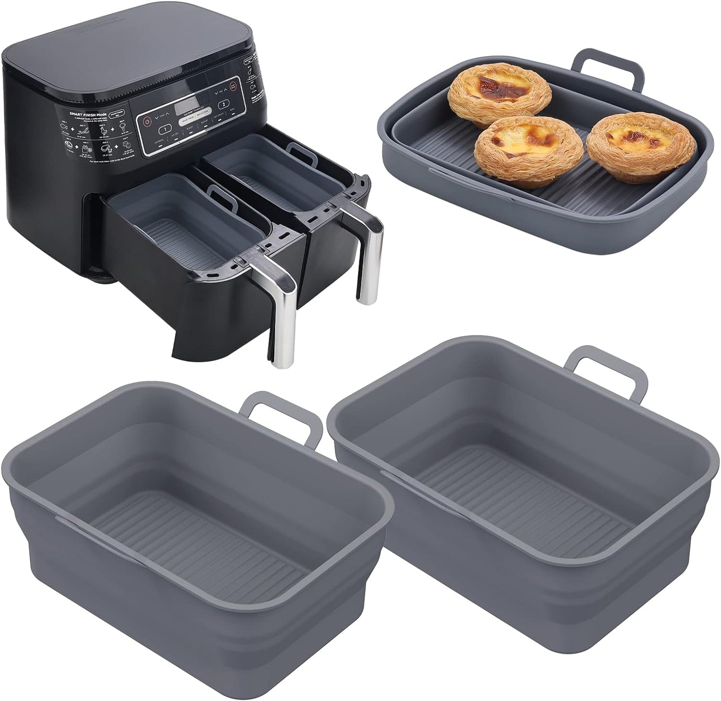 Reusable Air Fryer Liners - Dual Size, Collapsible Design