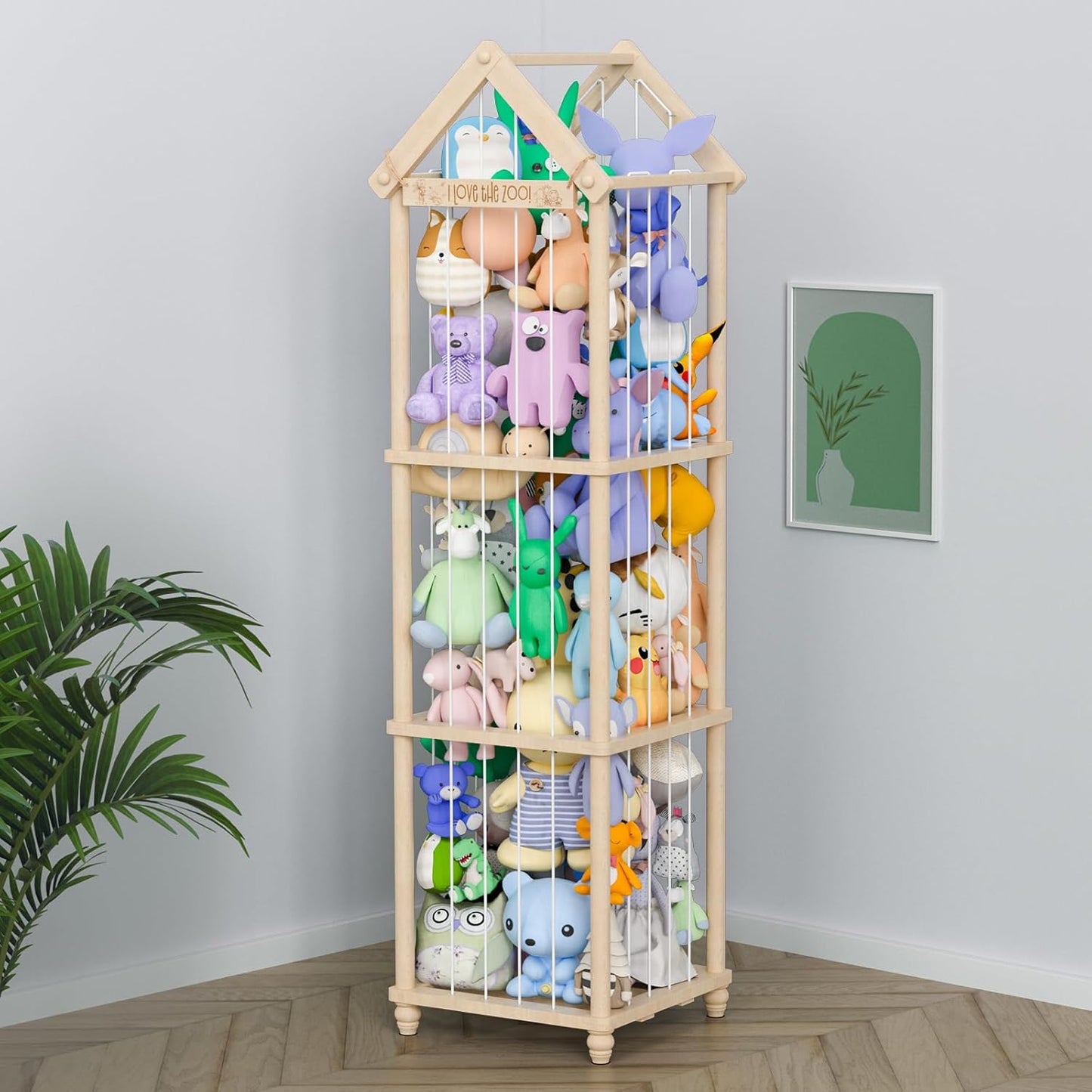 Stuffed Animal Storage Zoo Organizer for Kids Room Decor