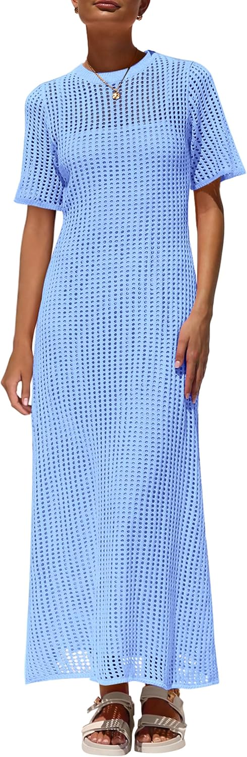 PRETTYGARDEN Womens Eyelet Cover Up Dress for Summer Vacation
