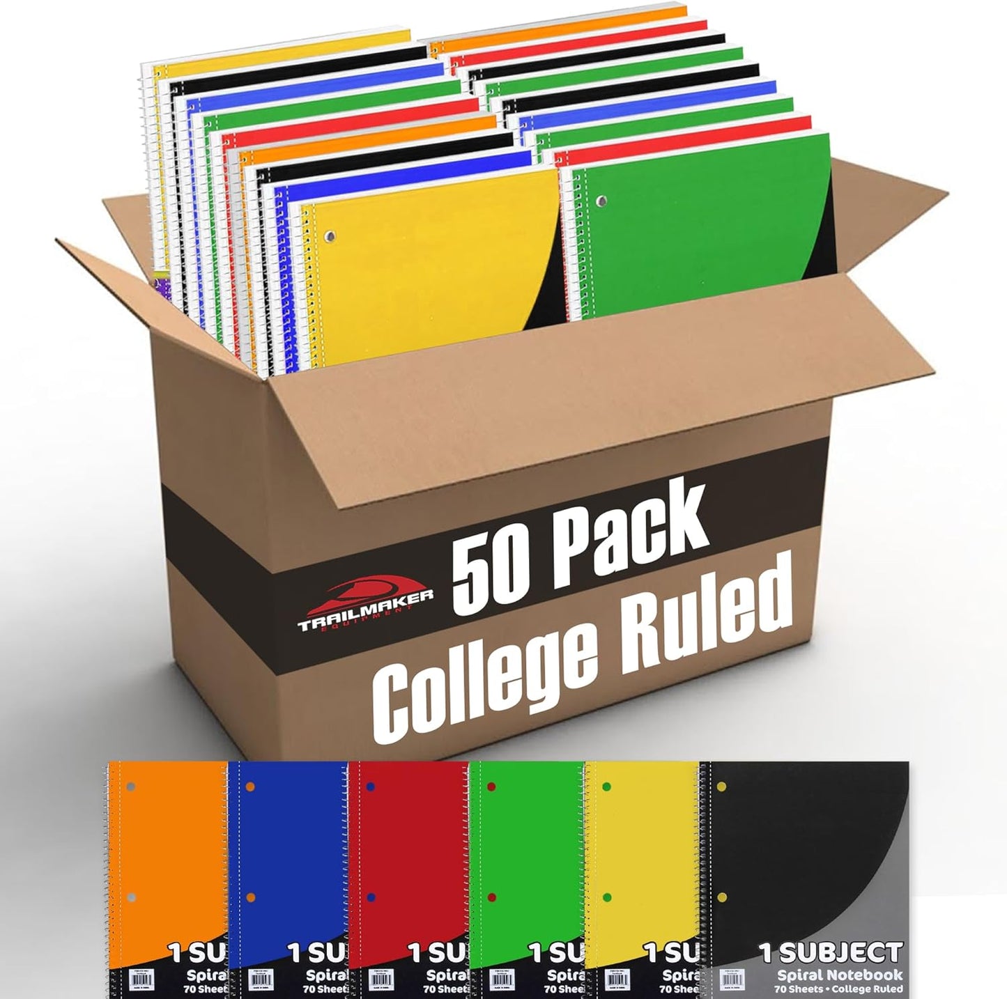 50 Pack College Ruled Notebooks by Trail maker