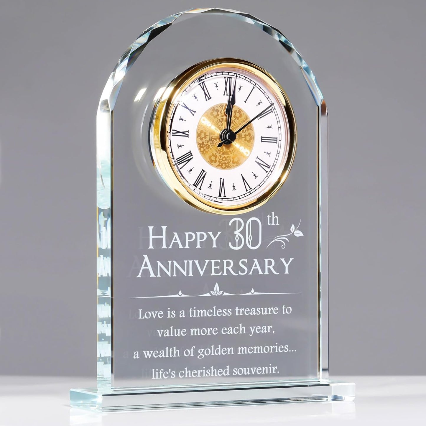 30th Wedding Anniversary Clock Gift for Couples by YWHL