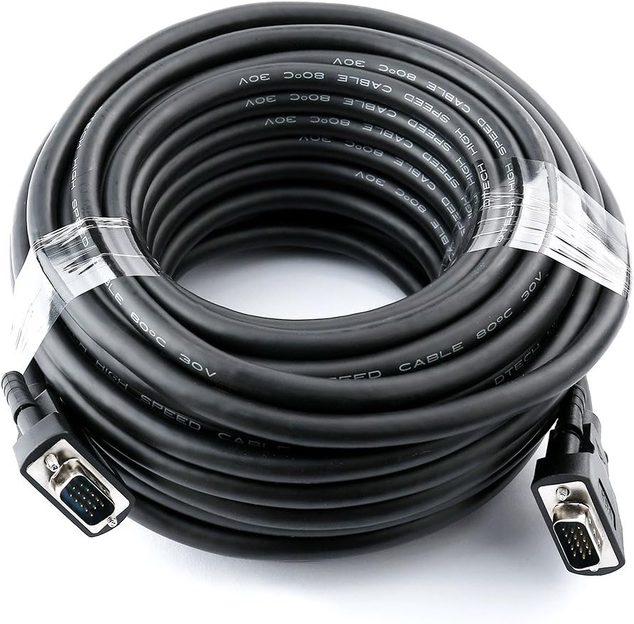 DTech 75ft VGA Cable Male to Male for High Resolution Displays