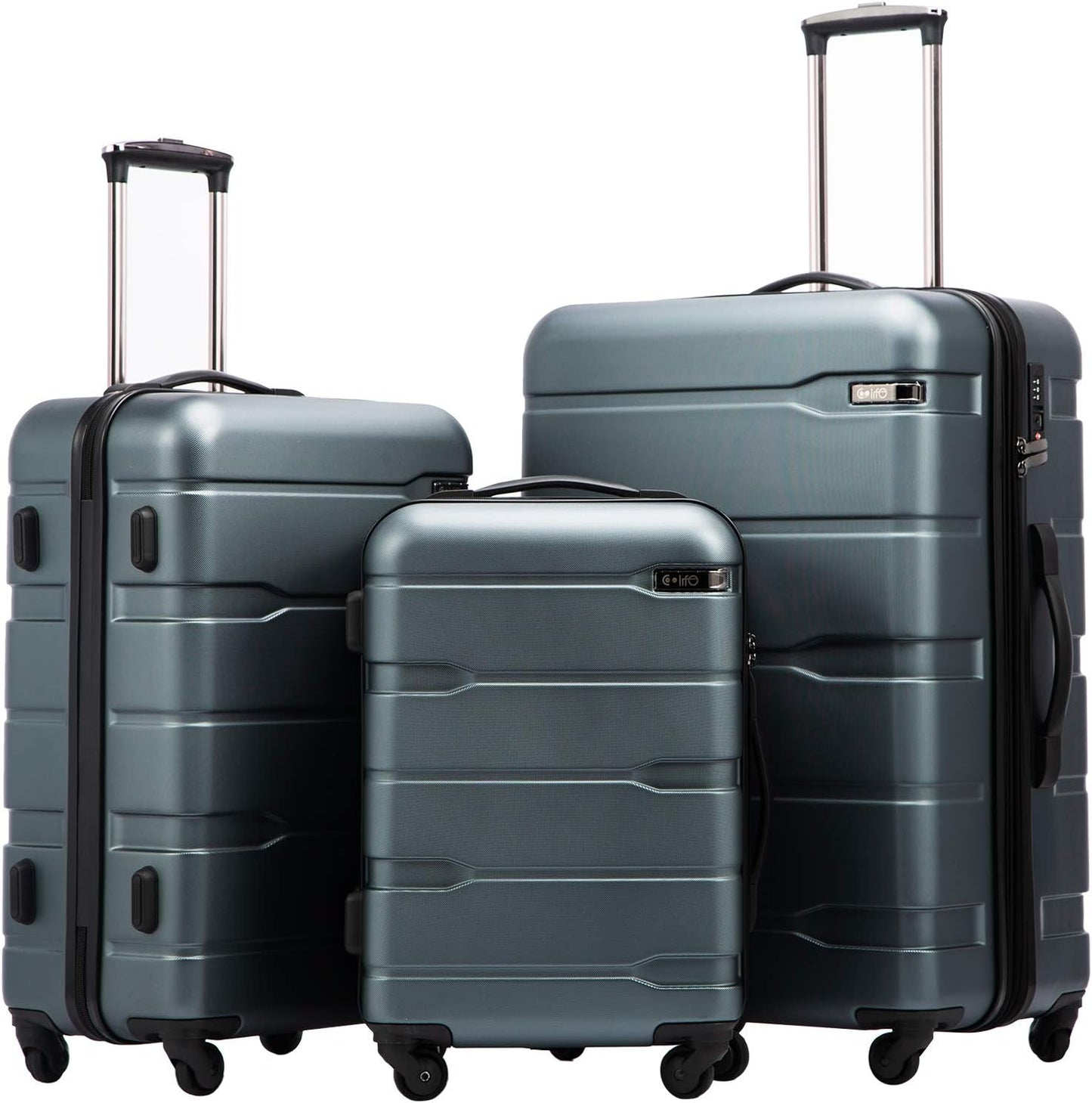 Coolife Luggage Expandable 3 Piece Set for Travel Convenience