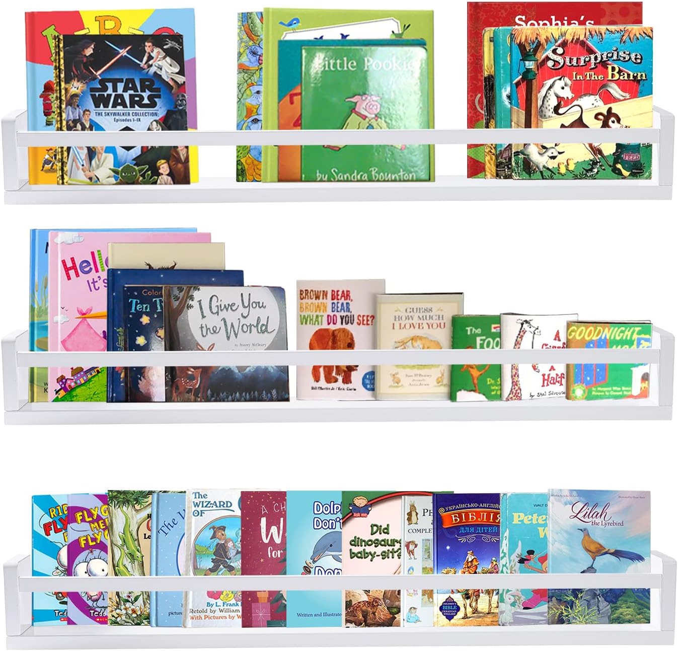 Classic Nursery Book Shelves for Kids Bedroom and Bathroom Decor