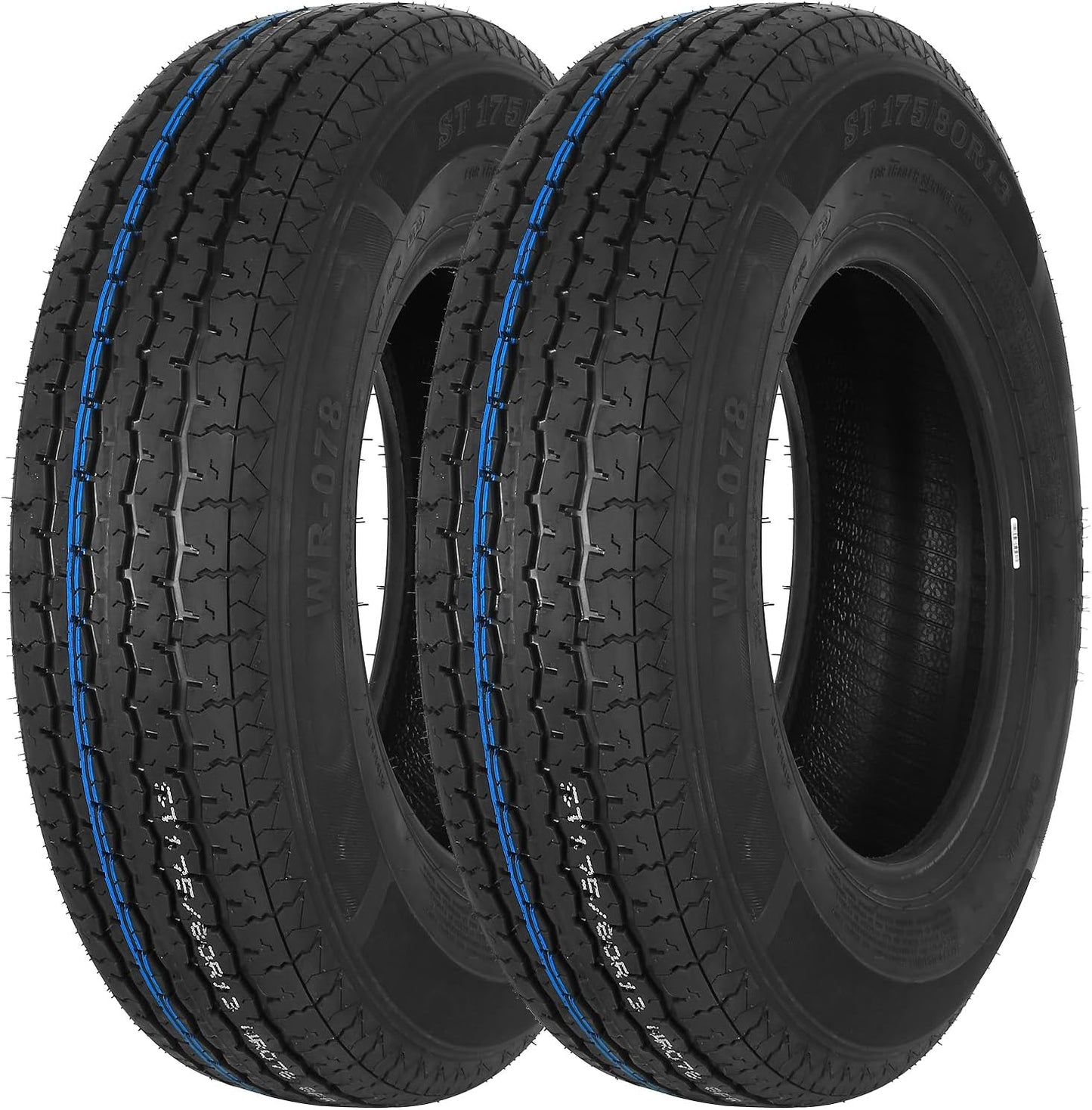 Set of 2 Hykolity Premium Trailer Tires ST 175/80R13 for Durability