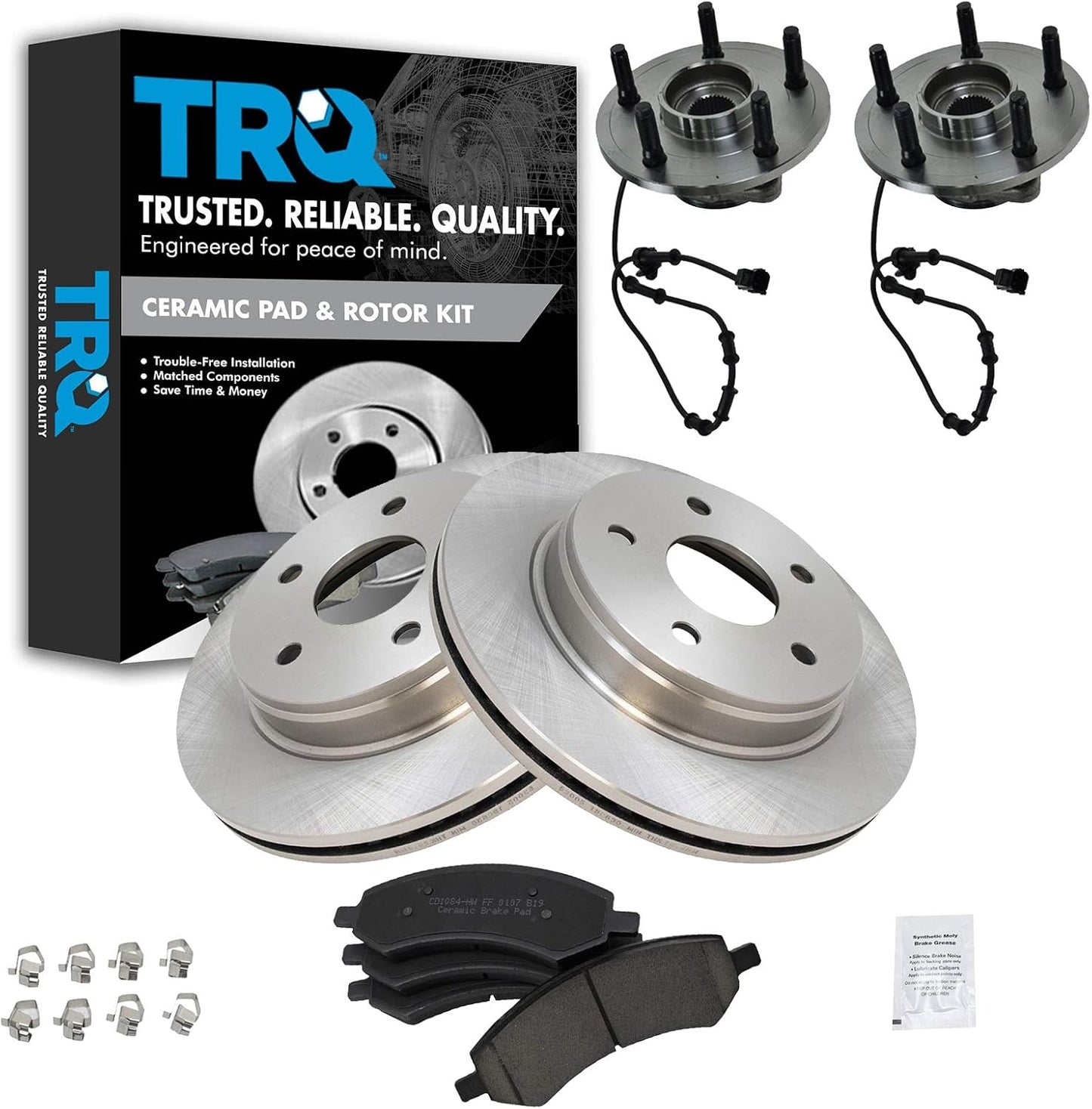 TRQ Front Brake Pad & Rotor Kit for 2006 Dodge Ram 1500