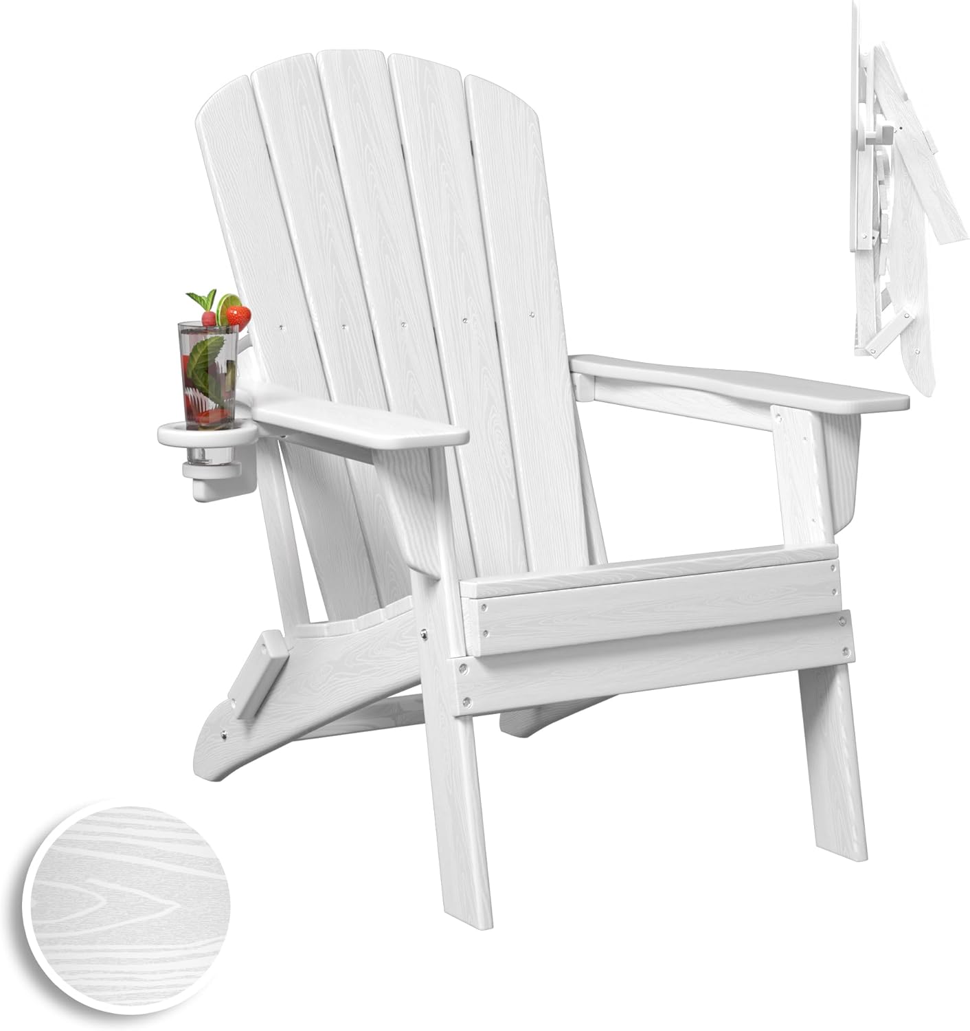 Plawdlik Folding Adirondack Chair for All-Weather Comfort