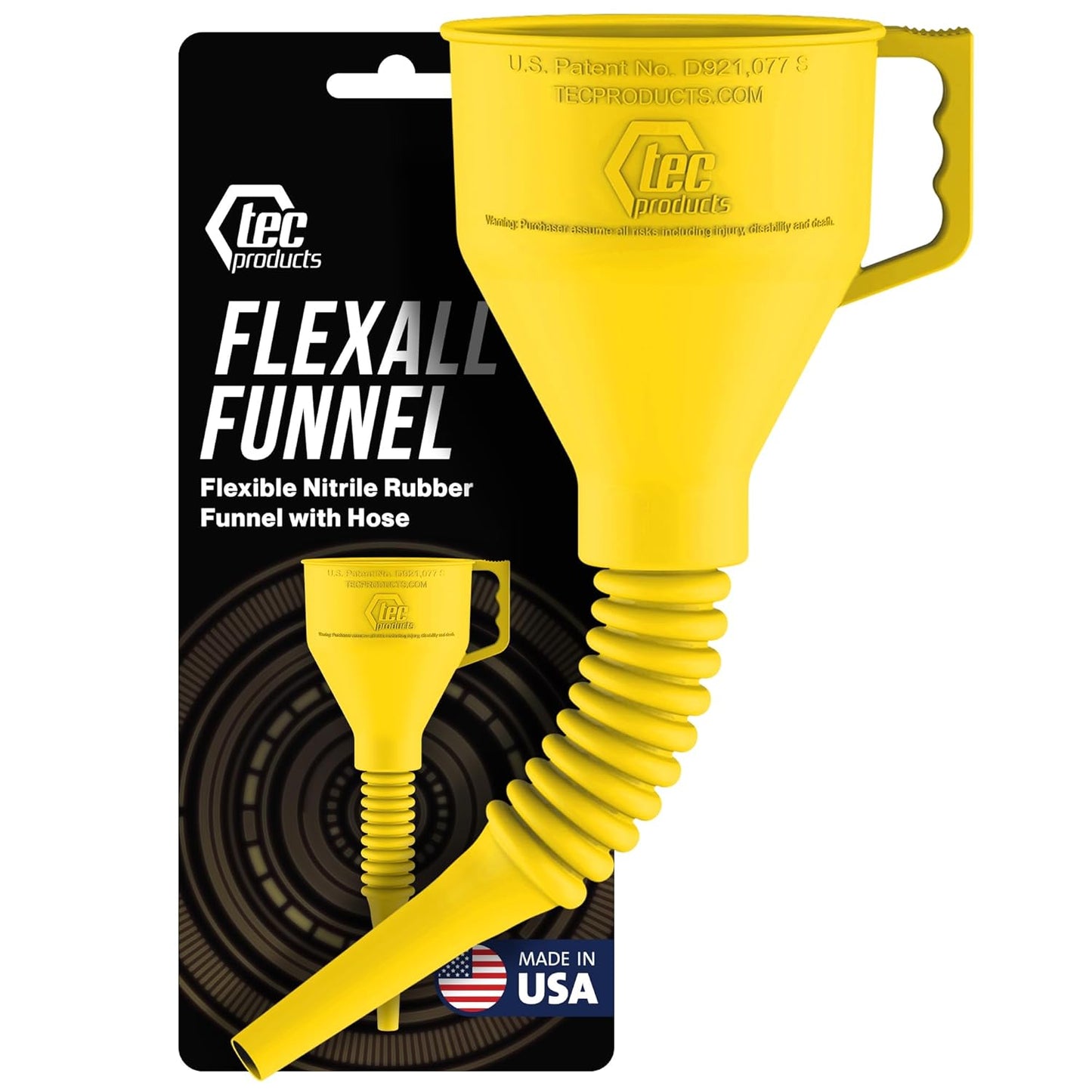 FlexAll Long Flexible Funnel for Automotive Use - Durable Nitrile